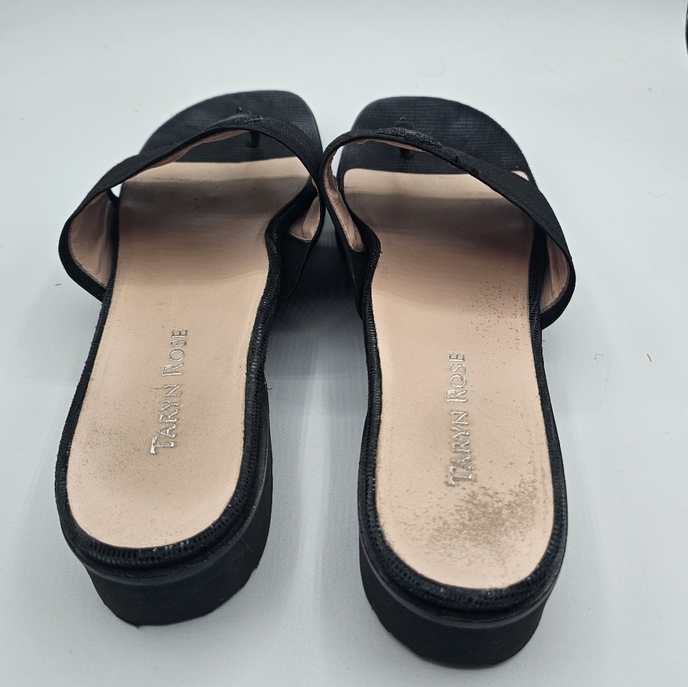 Taryn Rose Torte Black Patent Accent Sandals - Picture 9 of 12